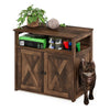 Furinno Peli Farmhouse Cat Litter Cabinet Storage with 2 Doors, Rustic Brown