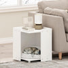 Furinno Peli Litter Box Enclosure with Casters, Solid White