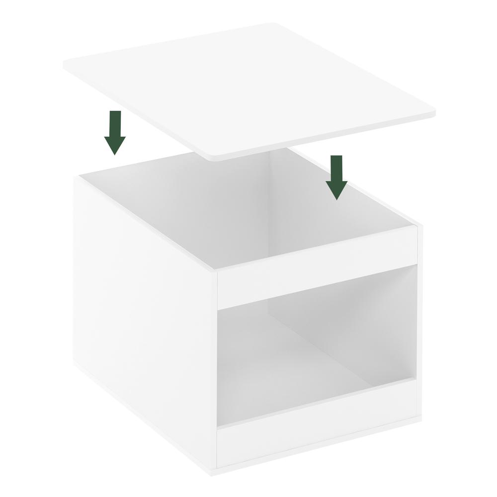 Furinno Peli Top Opening Litter Box Enclosure, Solid White