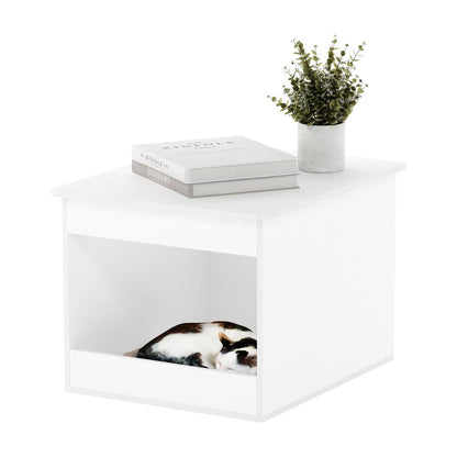 Furinno Peli Top Opening Litter Box Enclosure, Solid White