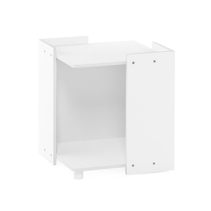 Furinno Peli Litter Box Enclosure with Casters, Solid White