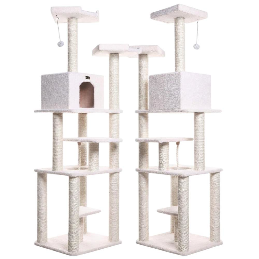 Pressed Wood Six-Level Cat Tower with Two Condos and Sisal Posts