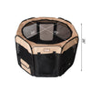 Portable Pet Playpen In Black And Beige Combo Medium