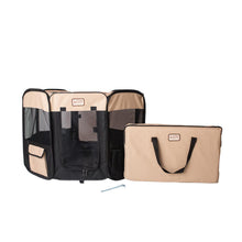 Portable Pet Playpen In Black And Beige Combo Large