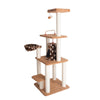 Brown Carpet Real Wood Cat Furniture, Pressed Wood Kitty Tower