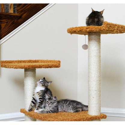 Ultra Thick Faux Fur Real Wood Cat Scratching Furniture For Cats Play Chocolate