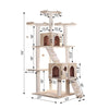 74" Multi-Level Real Wood Cat Tree Large With Sratchhing Posts, Beige