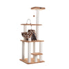 Brown Carpet Real Wood Cat Furniture, Pressed Wood Kitty Tower