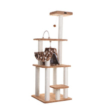 Brown Carpet Real Wood Cat Furniture, Pressed Wood Kitty Tower