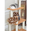 Brown Carpet Real Wood Cat Furniture, Pressed Wood Kitty Tower