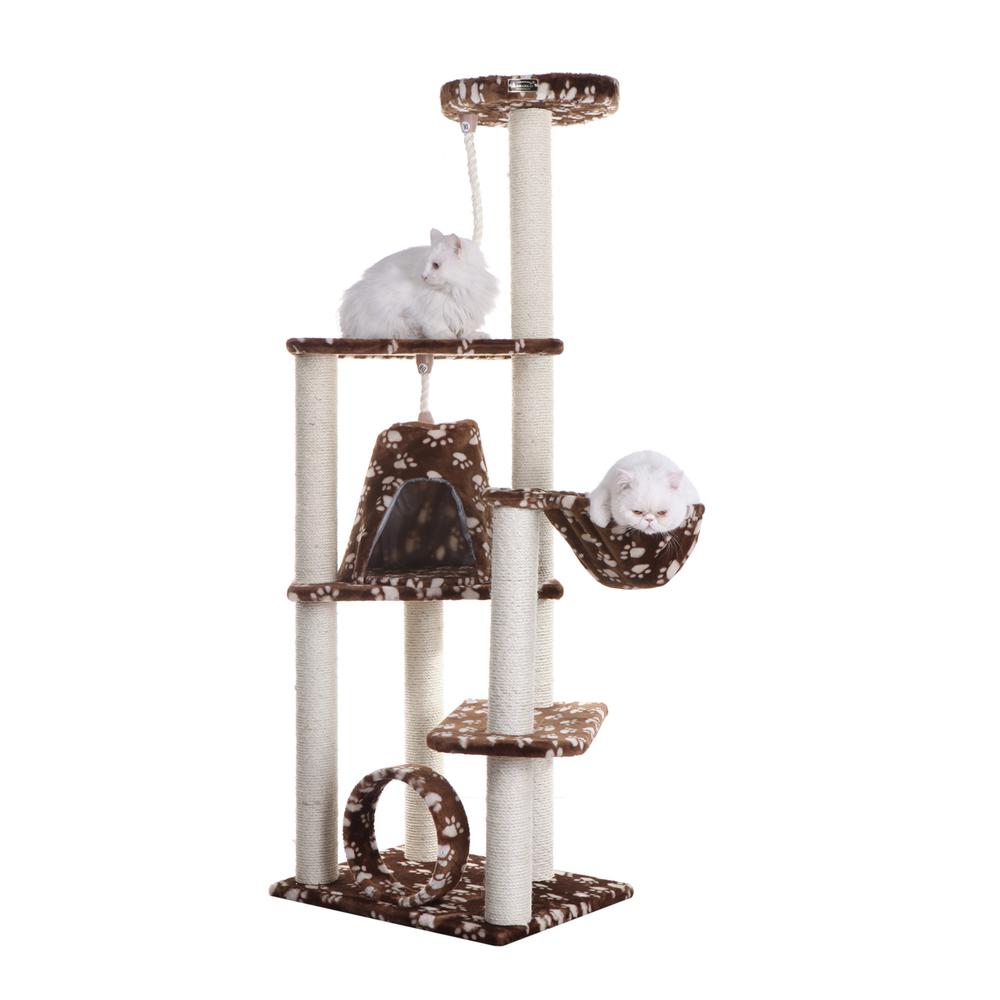 Real Wood Cat Tree Hammock Bed With Natural Sisal Post For Cats And Kittens