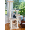65" Real Wood Cat Tree With Sisal Rope, Hammock, Soft-Side Playhouse