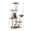Real Wood Cat Tree Hammock Bed With Natural Sisal Post For Cats And Kittens