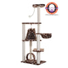 Real Wood Cat Tree Hammock Bed With Natural Sisal Post For Cats And Kittens