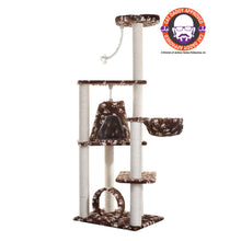 Real Wood Cat Tree Hammock Bed With Natural Sisal Post For Cats And Kittens