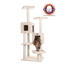 Multi-Level Real Wood Cat Tree With Two Spacious Condos