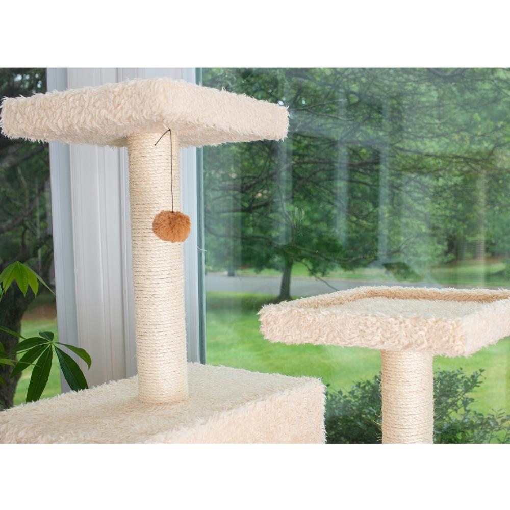 Multi-Level Real Wood Cat Tree With Two Spacious Condos