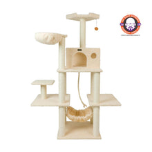 Mult -Level Real Wood Cat Tree Hammock Bed, Climbing Center For Cats And Kittens