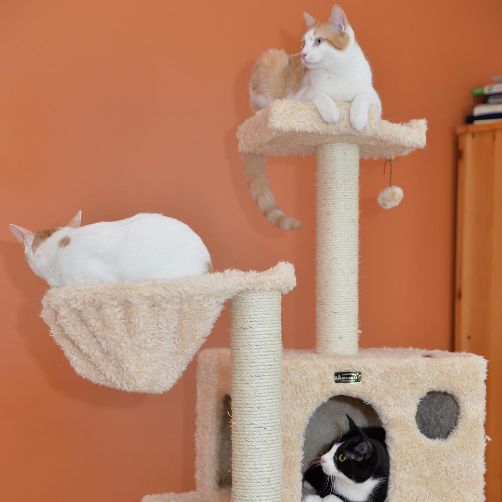 Mult -Level Real Wood Cat Tree Hammock Bed, Climbing Center For Cats And Kittens