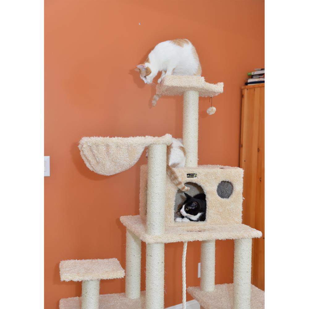 Mult -Level Real Wood Cat Tree Hammock Bed, Climbing Center For Cats And Kittens
