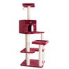 Real Wood Cat Tower, Ultra Thick Faux Fur Covered Cat Condo House, Beige