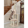 Real Wood Cat Tower, Ultra Thick Faux Fur Covered Cat Condo House, Beige