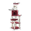 Real Wood Cat Tower, Ultra Thick Faux Fur Covered Cat Condo House, Beige
