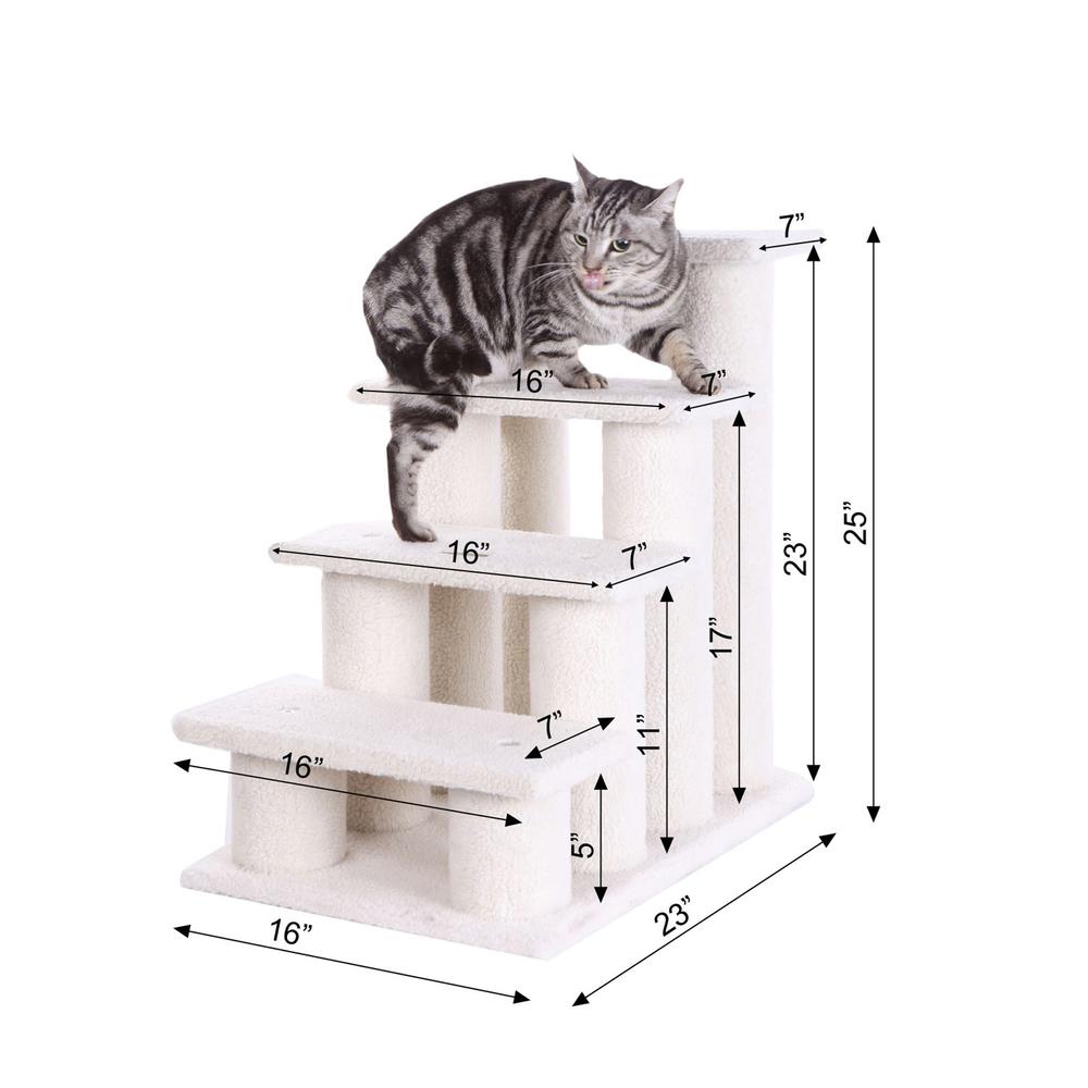 4 Steps Real Wood Ramp For Dogs, Cats, Cat Step Stairs Ramp