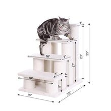 4 Steps Real Wood Ramp For Dogs, Cats, Cat Step Stairs Ramp