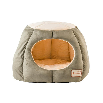 Cat Bed, Laurel Green And Beige