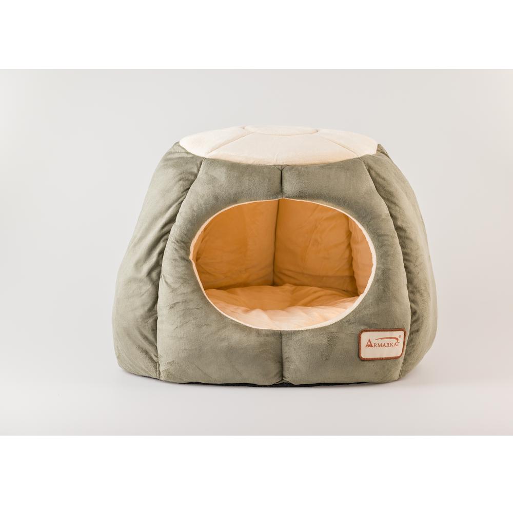 Cat Bed, Laurel Green And Beige