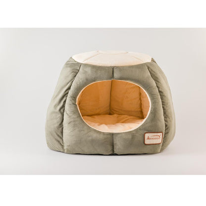 Cat Bed, Laurel Green And Beige