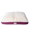 Double Extra Large Pet Bed Mat With Poly Fill Cushion, In Ivory & Burgundy