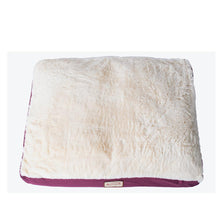 Double Extra Large Pet Bed Mat With Poly Fill Cushion, In Ivory & Burgundy