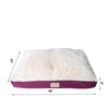 Double Extra Large Pet Bed Mat With Poly Fill Cushion, In Ivory & Burgundy
