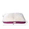 Double Extra Large Pet Bed Mat With Poly Fill Cushion, In Ivory & Burgundy