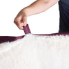 Double Extra Large Pet Bed Mat With Poly Fill Cushion, In Ivory & Burgundy
