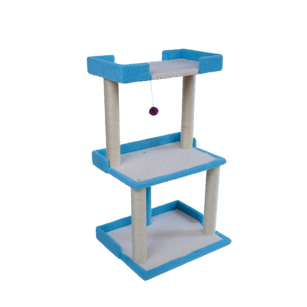 Cat Tree for Large Cats: 41" Real Wood Tower with Scratching Posts And Perches