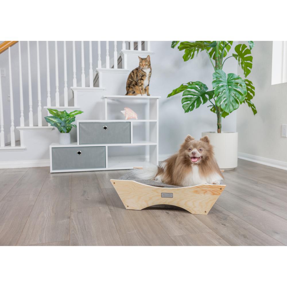 3-Tier Real Wood Cat Condo With Sisal Scratching Post 39 Height Beige