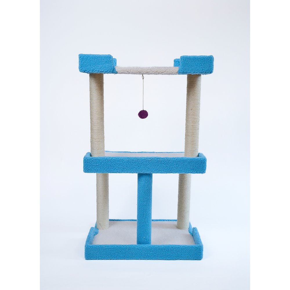 Cat Tree for Large Cats: 41" Real Wood Tower with Scratching Posts And Perches