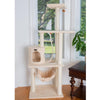 70" Real Wood Cat Furniture,Ultra Thick Faux Fur Covered Cat Condo House, Beige
