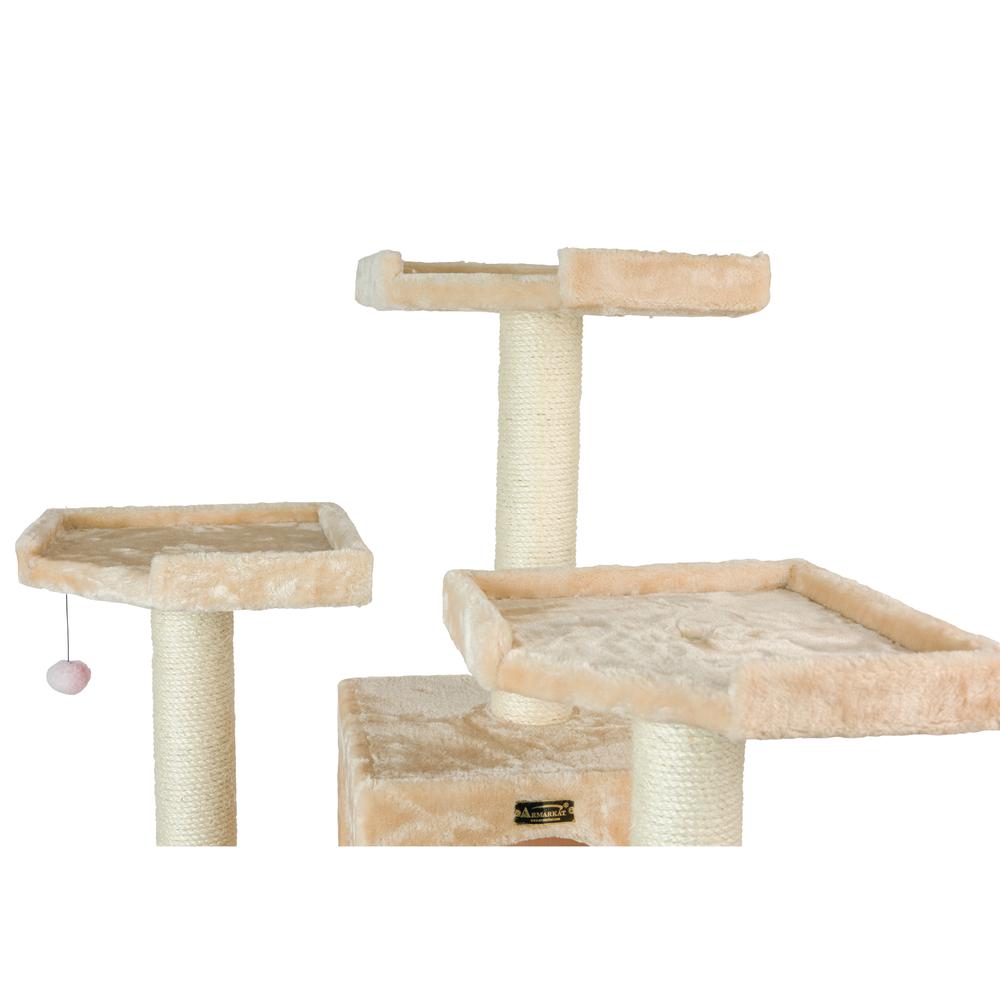 74" Multi-Level Real Wood Cat Tree Large With Sratchhing Posts, Beige