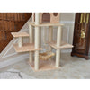 72" Beige Real Wood Cat Tree With Spacious Condo, Sratching Post