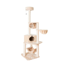 72" H Pet Real Wood Cat Tower, Tower Entertainment Furniture, Basket, Perch