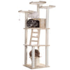 Multi-Function Real Wood Cat Tower W Spacious Condo, Perches Beige