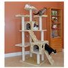74" Multi-Level Real Wood Cat Tree Large With Sratchhing Posts, Beige