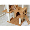 74" Multi-Level Real Wood Cat Tree Large With Sratchhing Posts,Ochre Brown