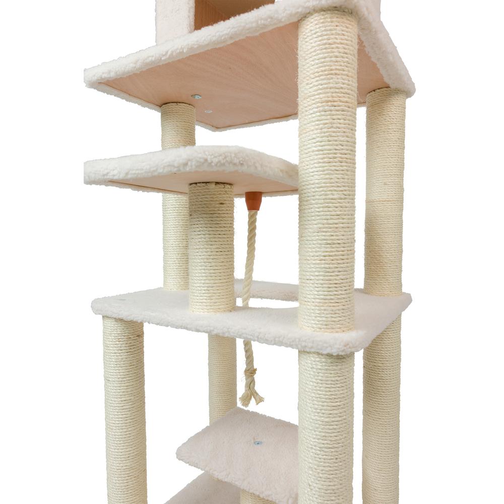 Real Wood Cat Tree In Ivory, Six Levels