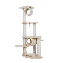 74 " H Press Wood Real Wood Cat Tree With Cured Sisal Posts For Scratching