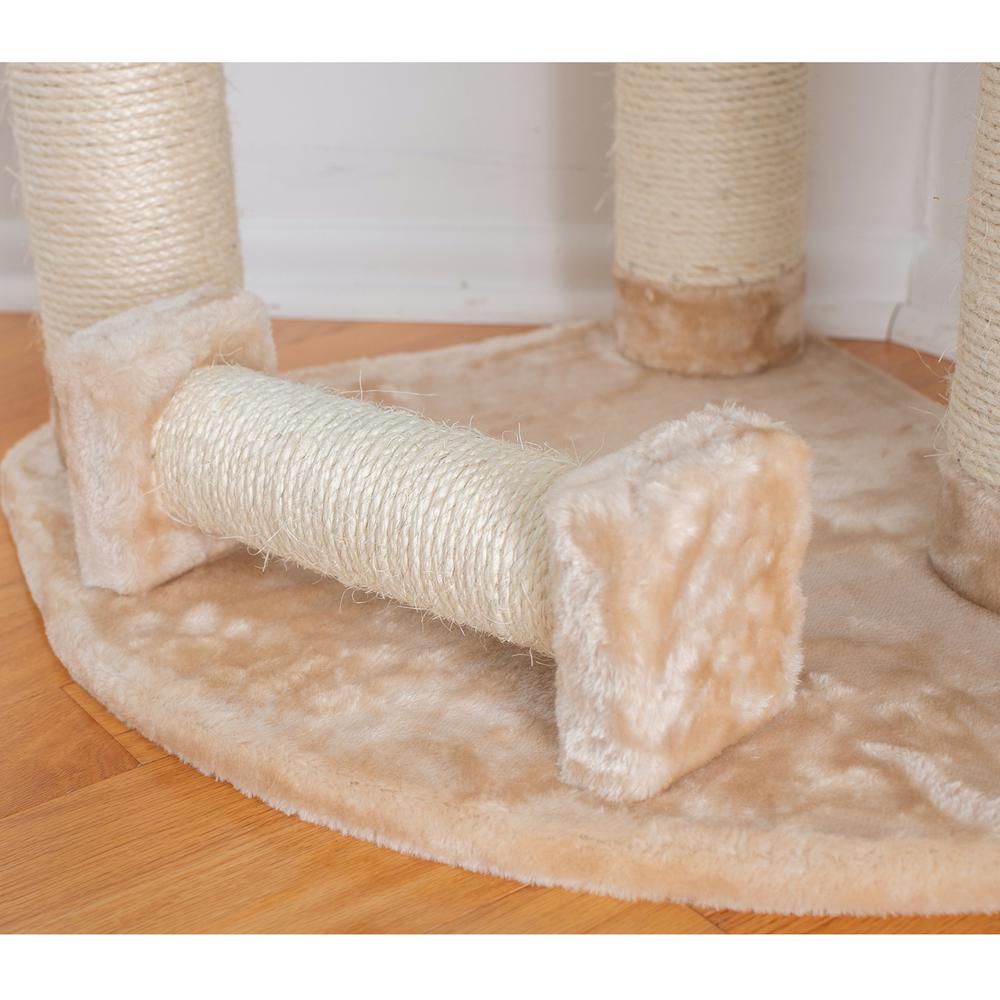 74 " H Press Wood Real Wood Cat Tree With Cured Sisal Posts For Scratching